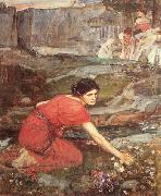 John William Waterhouse Maidens picking Flowers by a Stream oil painting artist